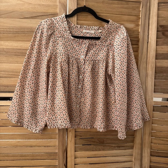 DOEN Lunaria Top in Cream Winter Ditsy Floral Print size S - Picture 6 of 7